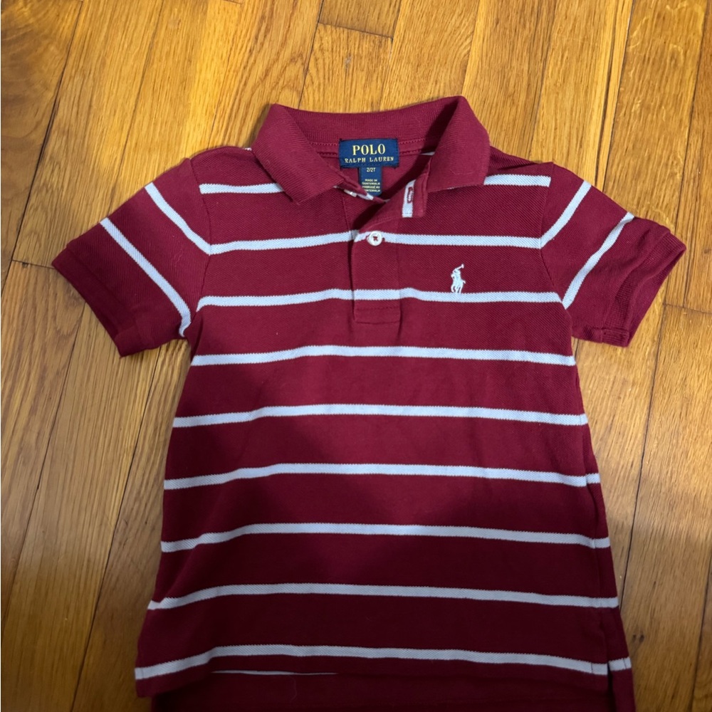 Polo by Ralph Lauren Red and White Striped Polo Shirt